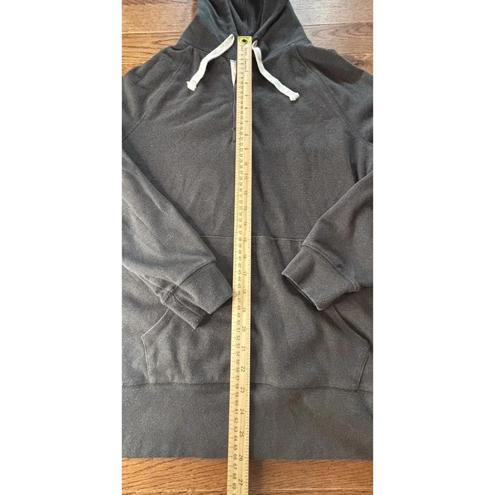 THE NORMAL BRAND HENLEY PULLOVER HOODIE Grey MENS Size Medium M Bear Logo